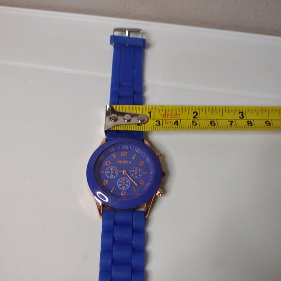 Blue And Gold Tone Geneva Analog Watch - Picture 10 of 13